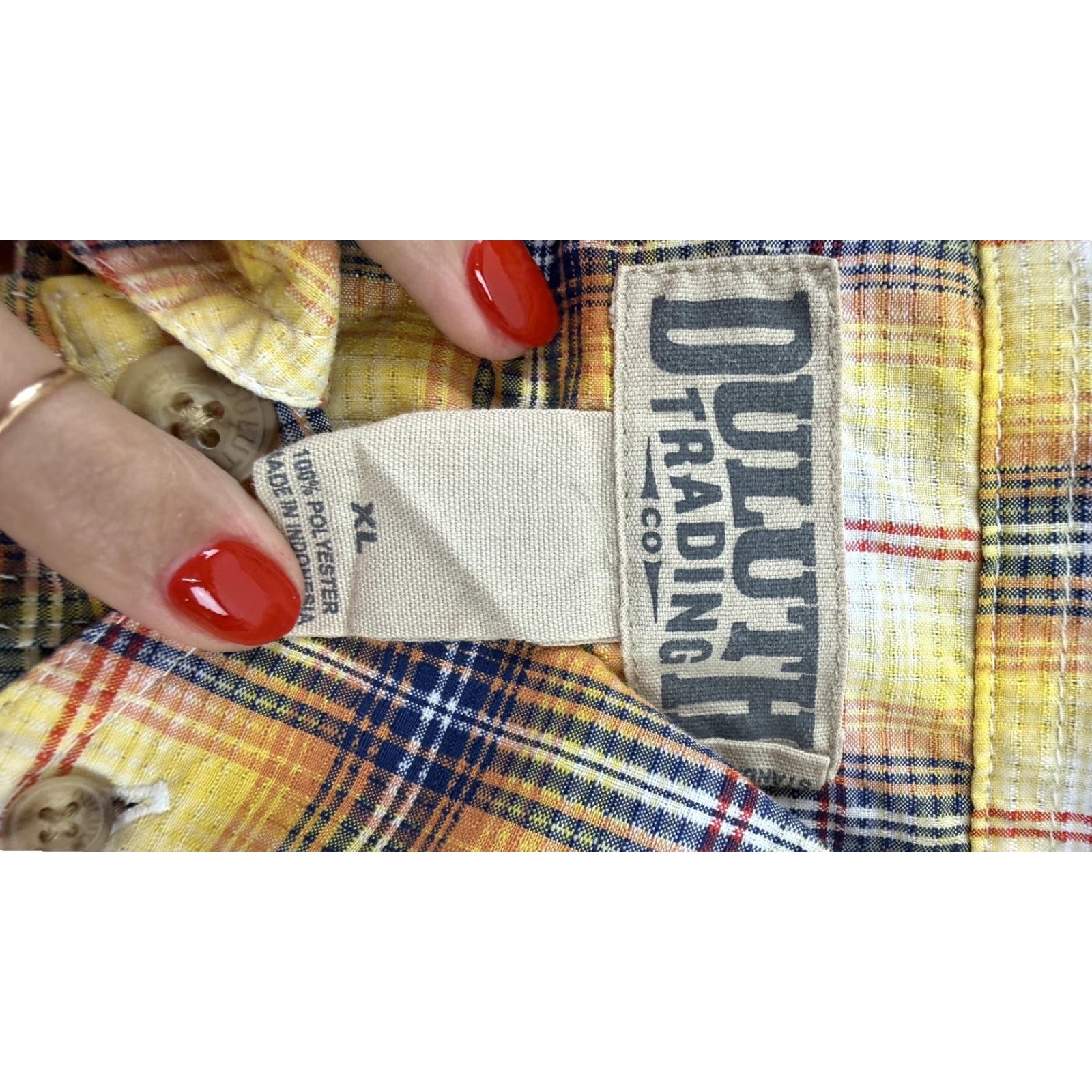 Duluth Trading Company Duluth Trading Co Shirt Mens XL Yellow Plaid Short Sleeve Button Front Casual Size US XL / EU 56 / 4 - 4 Thumbnail