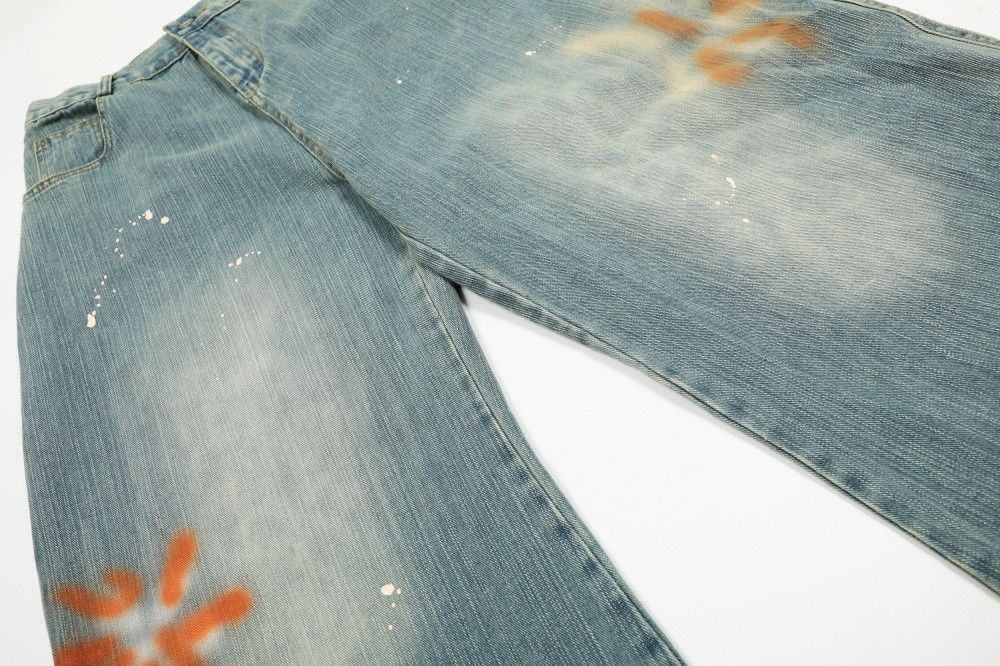 Jean Men's loose ink-splashed wide-leg scimitar jeans Size US 32 / EU 48 - 4 Thumbnail