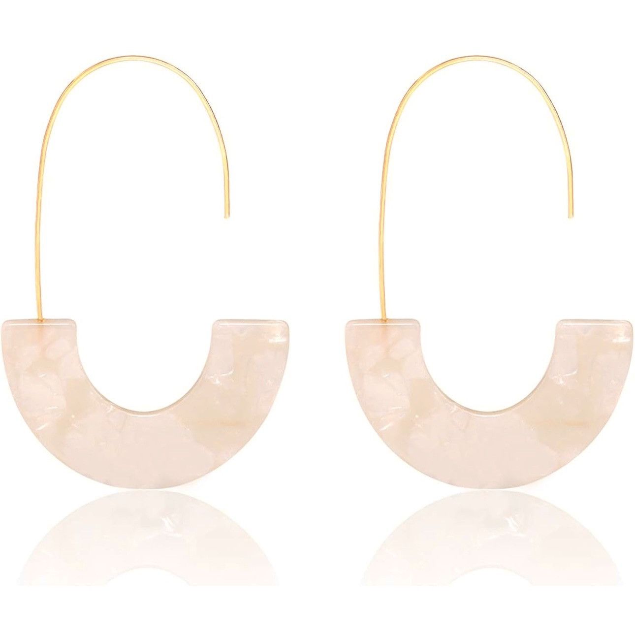 Other Pink acrylic tortoise shell hoop drop dangle earrings Size ONE SIZE - 4 Thumbnail