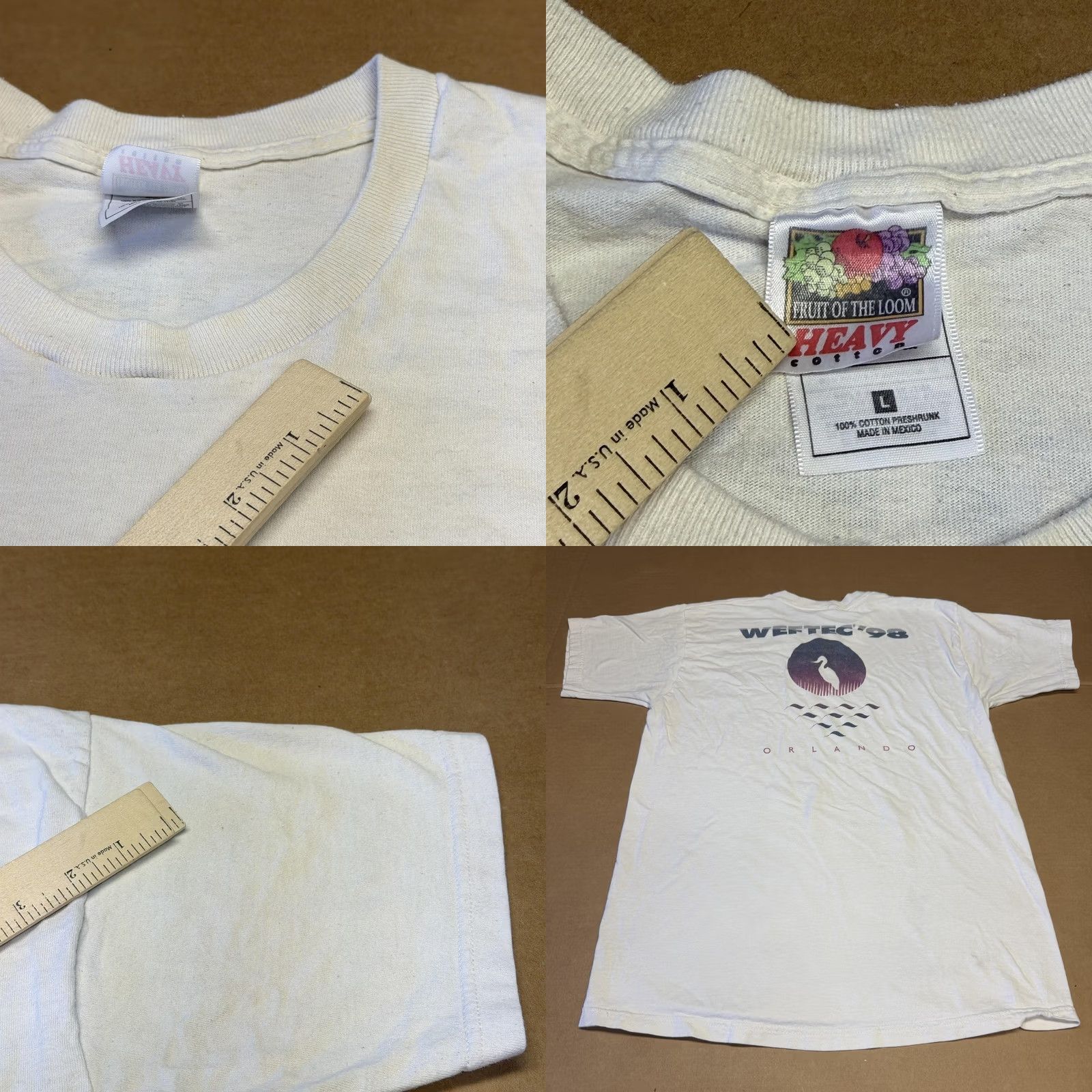 Fruit Of The Loom VINTAGE WEFTEC '98 Shirt Mens L White Conference Graphic Tee 90s Size US L / EU 52-54 / 3 - 9 Thumbnail