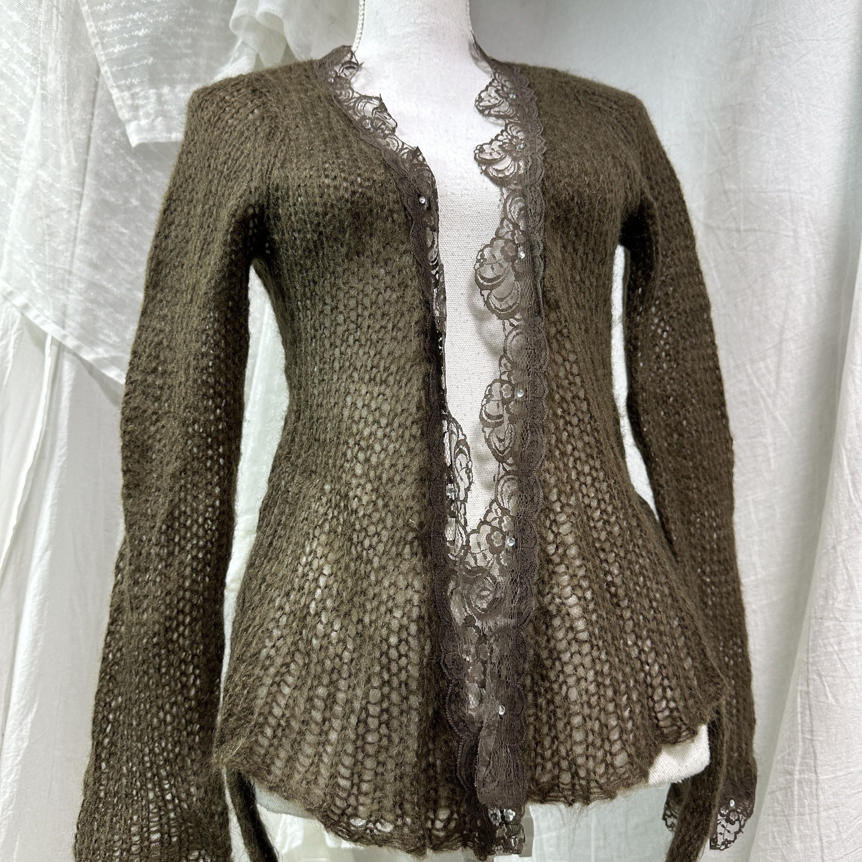 Vintage Vintage Avant Garde Vintage Loose Knit Mohair Cardigan Y2K Size S / US 4 / IT 40 - 4 Thumbnail