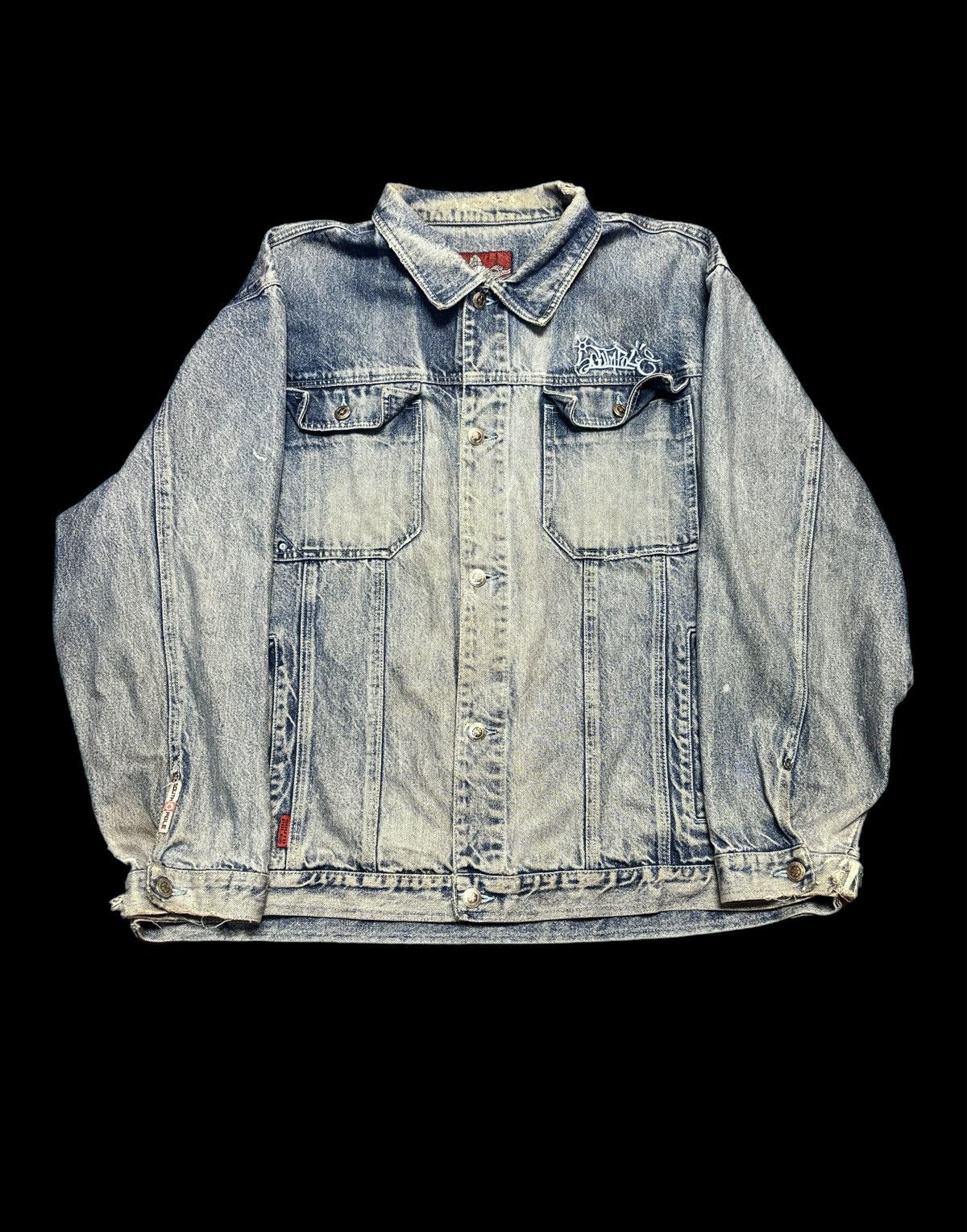Southpole South Pole Big Logo Distressed Jean Jacket Size US XXL / EU 58 / 5 - 2 Thumbnail
