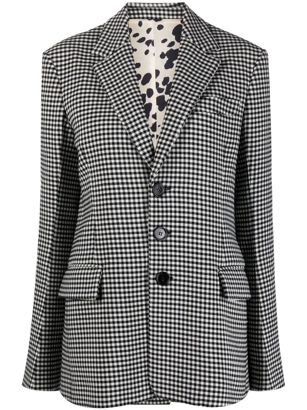 Marni o1y1025 Checked Coat in Black/White Size M / US 6-8 / IT 42-44 - 1 Thumbnail