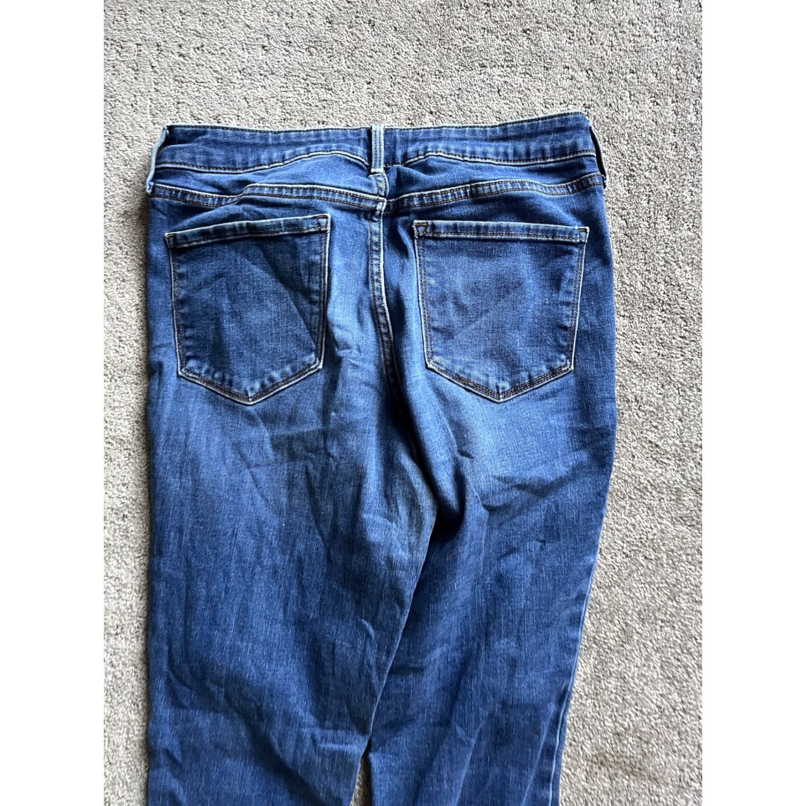 Old Navy Old Navy Women's Mid-Rise Skinny Jeans Denim Stretch Dark Blue Size 12 Regular Size 34" / US 12 / IT 48 - 4 Thumbnail