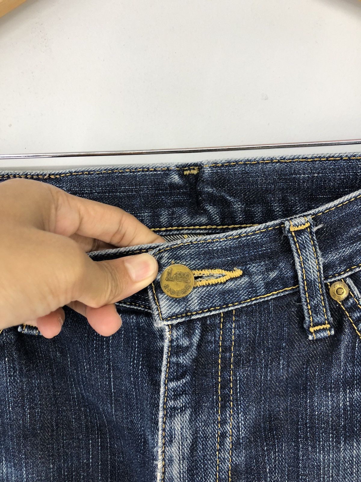 Lee Vintage Lee Rider Distressed Faded Blue Jeans Size US 31 - 7 Thumbnail