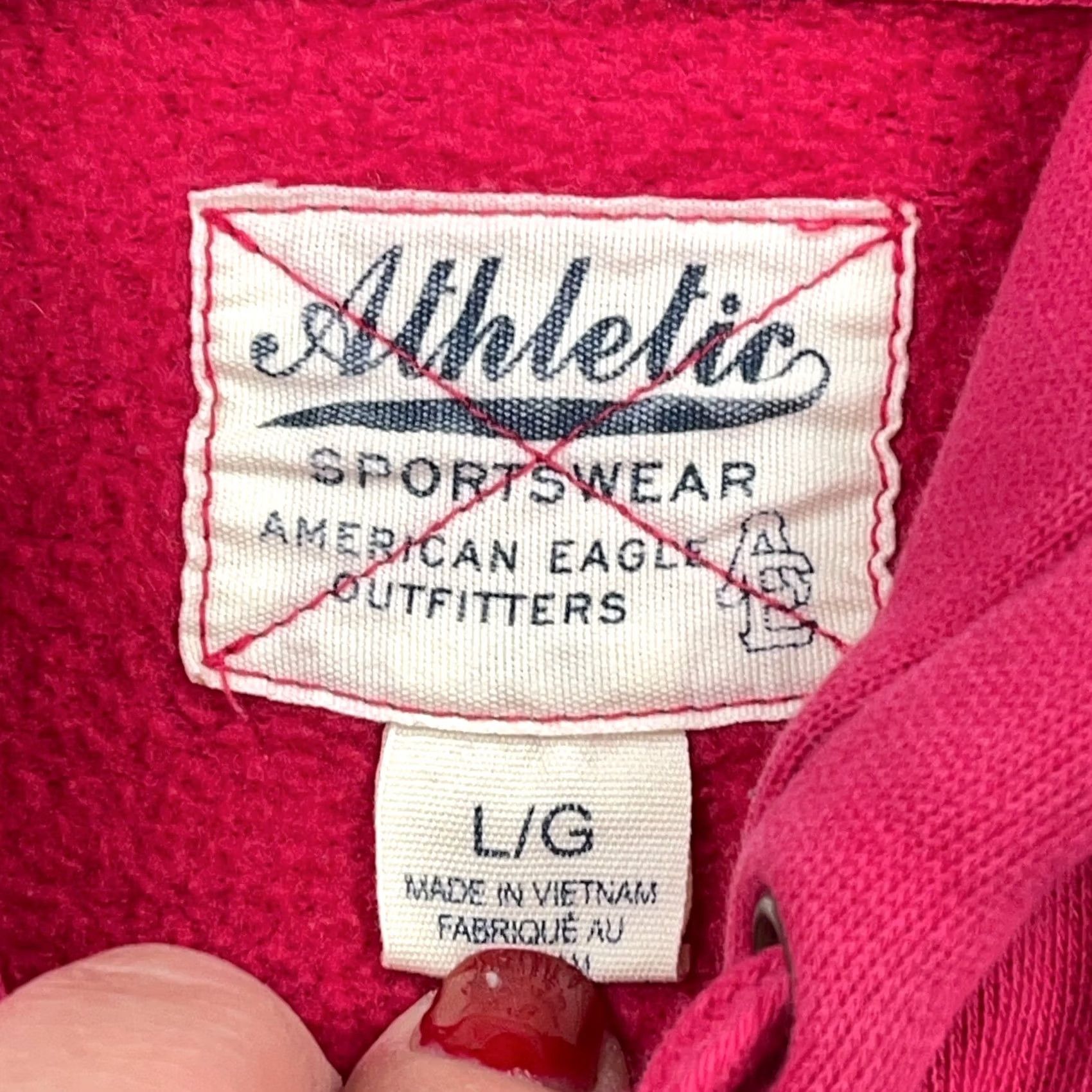 American Eagle Outfitters VINTAGE American Eagle Outfitters Hoodie Women L Pink Pullover Sweatshirt 2000s A9 Size L / US 10 / IT 46 - 3 Thumbnail