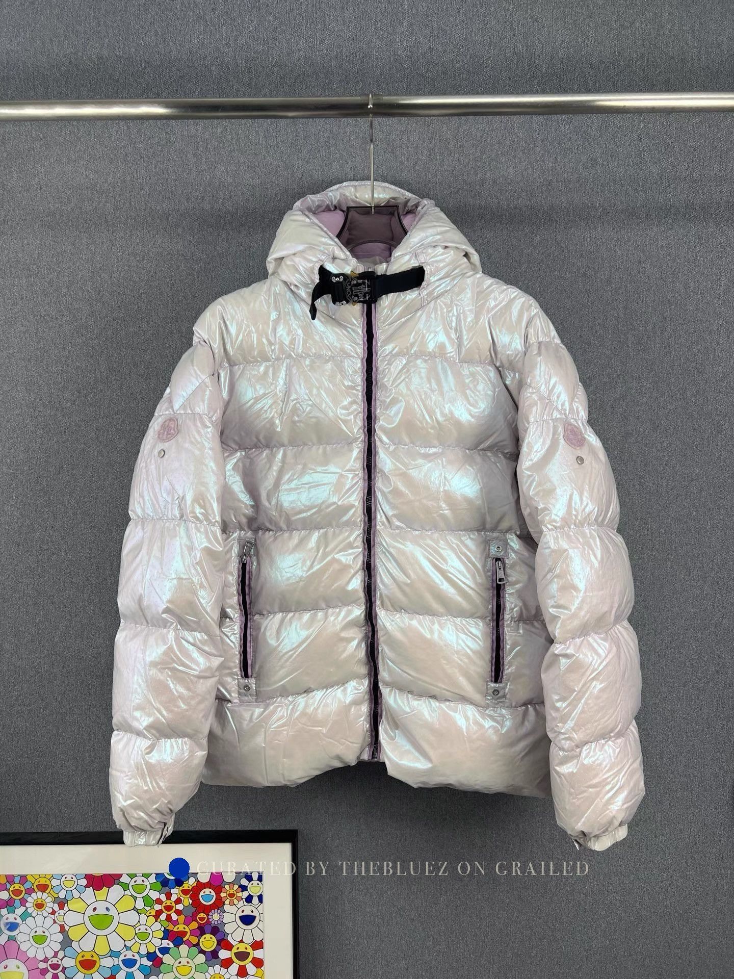 Moncler Iridescent Hooded Down Jacket in White Size US M / EU 48-50 / 2 - 1 Thumbnail