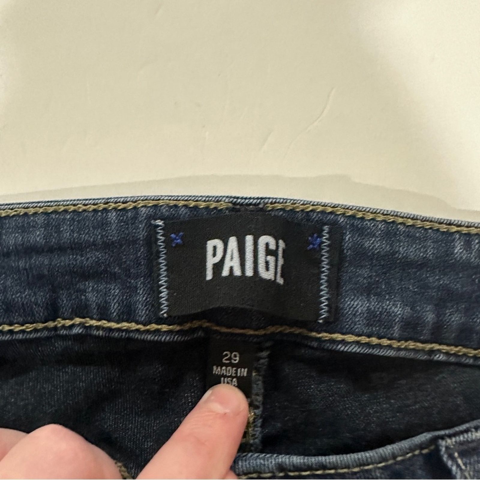 Paige Paige Verdugo Ankle Dark Wash Distressed Skinny Jeans Sz 29 Size 29" - 6 Thumbnail