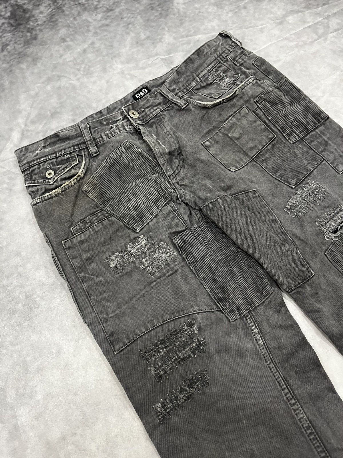 Dolce & Gabbana Dolce Gabbana Vintage Patchwork Distressed Dense Jeans Size US 33 - 2 Thumbnail