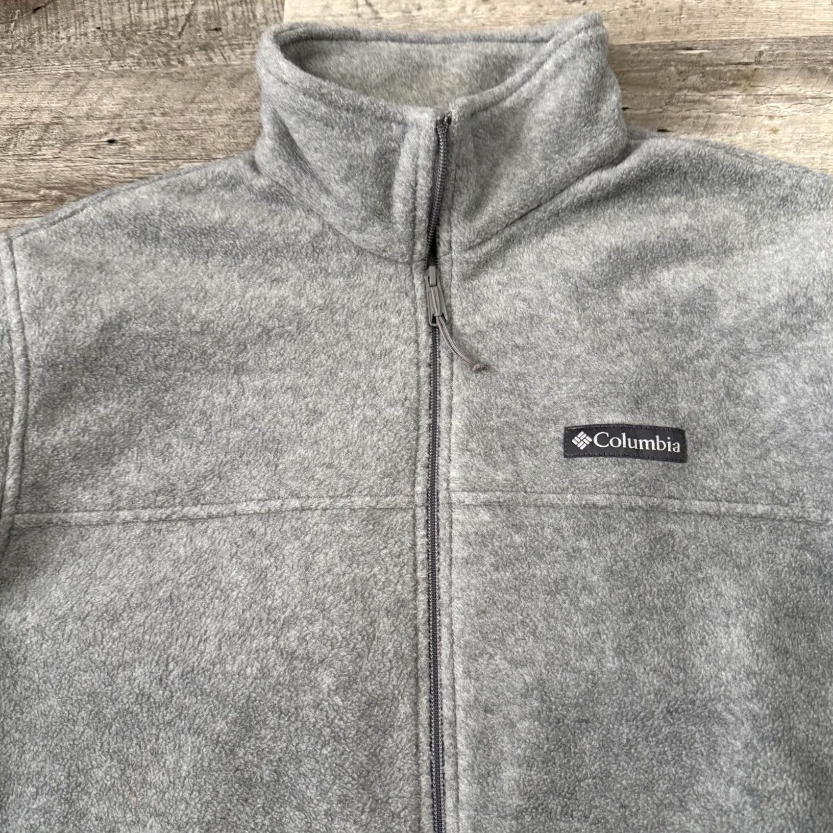 Vintage Columbia Jacket Mens L Steens Mountain Fleece Full Zip Gray Solid Outdoor Casual Workwear Golf Hiking Walking | 29.5" Length | Regular Fit Size US L / EU 52-54 / 3 - 7 Thumbnail