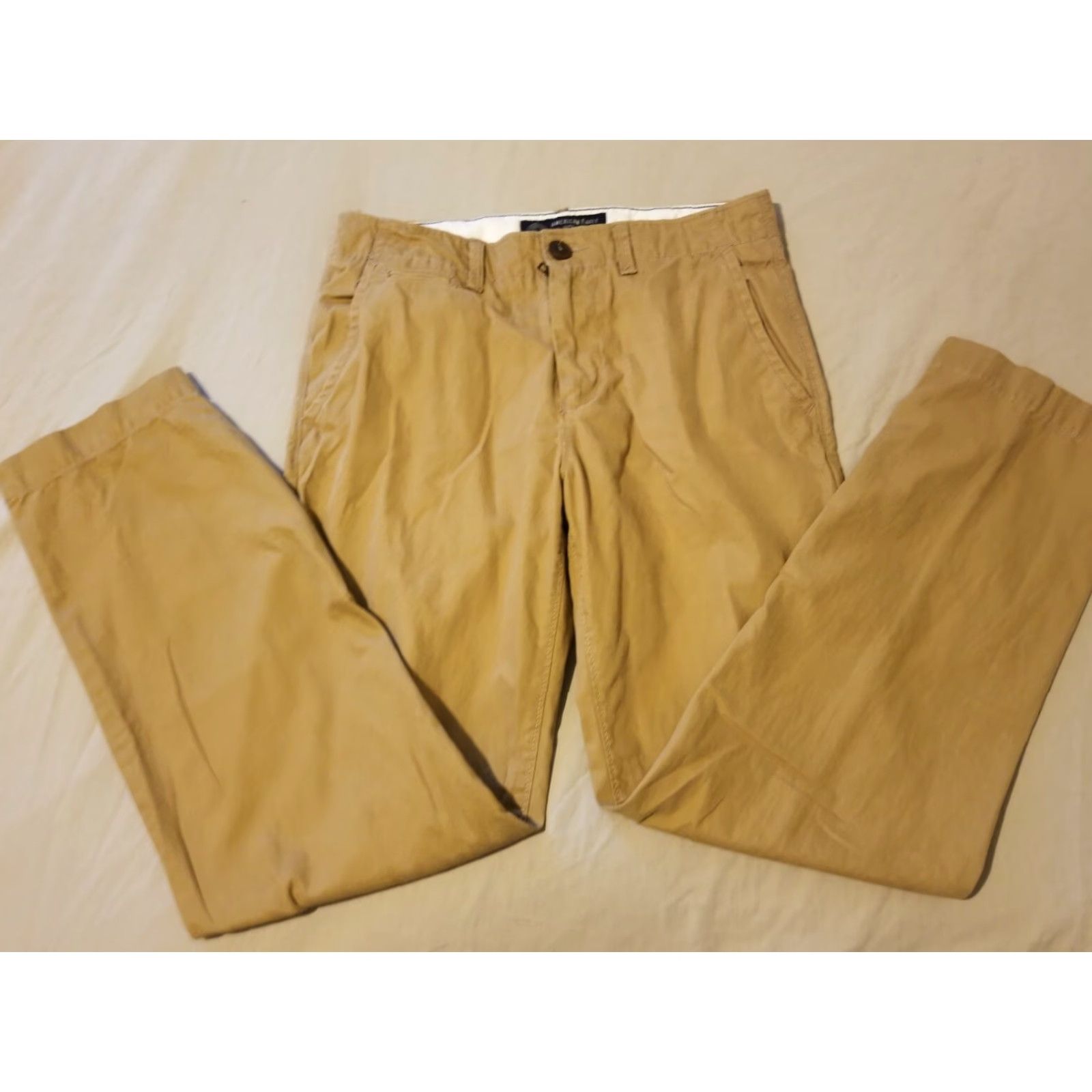 American Eagle Outfitters VINTAGE American Eagle Outfitters Khaki Dress Pants 29x30 Cotton Slack Chino Trouser Mens Beige 29x30 Regular Inches Pants Size US 29 - 3 Thumbnail