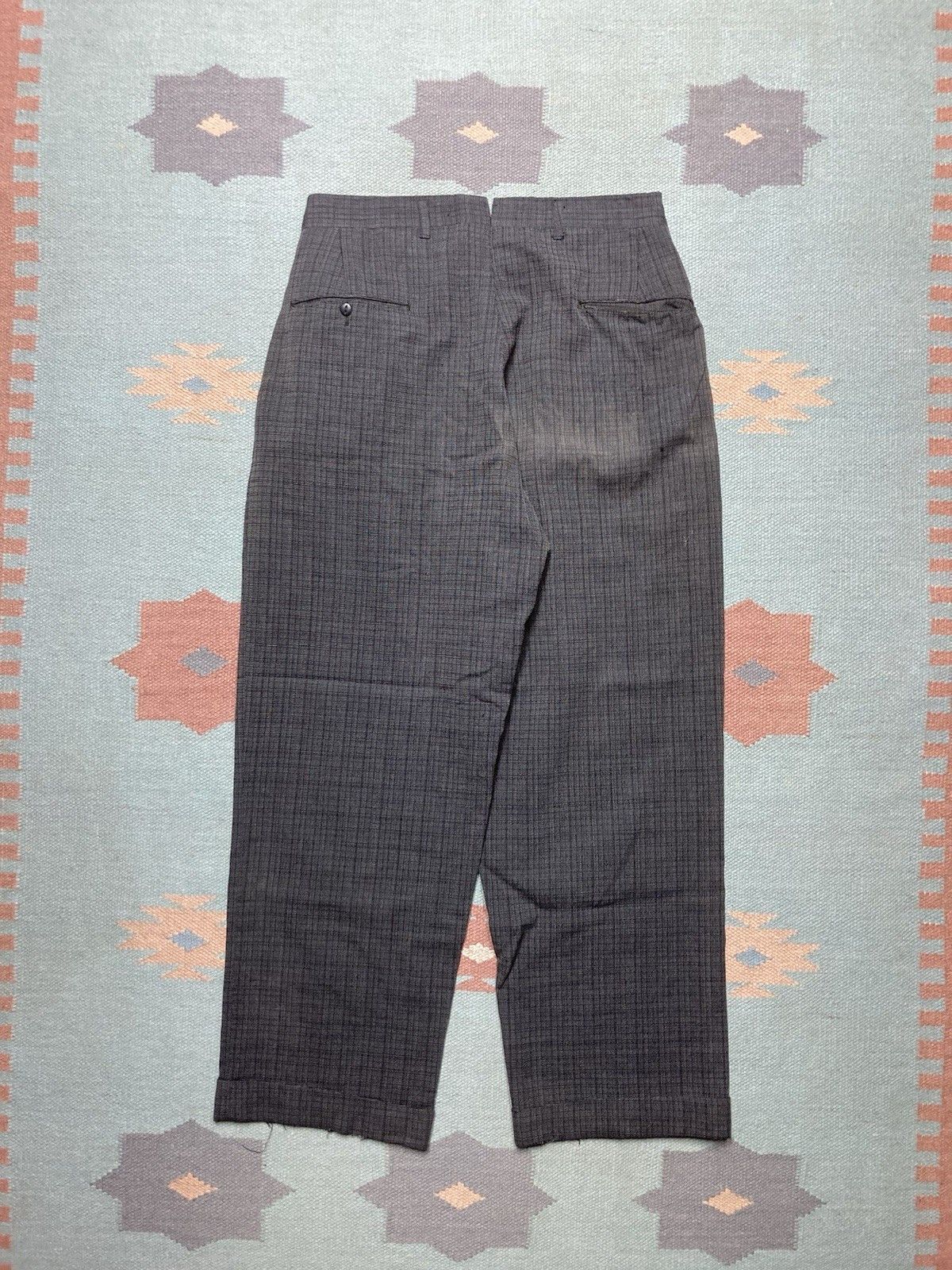 Vintage 1950s drop loop pants pleated trousers rockabilly 30x27 Size US 30 / EU 46 - 2 Thumbnail