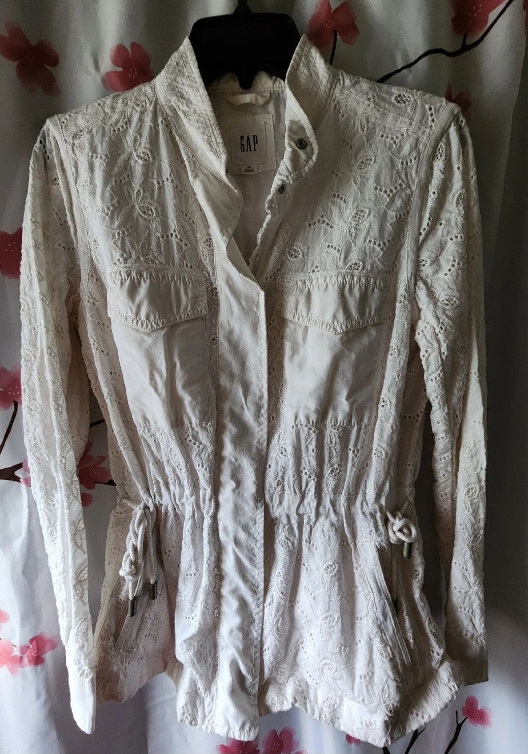 Gap Gap Eyelet Utility Optic White Blazer Jacket XS Extra Small Size XS / US 0-2 / IT 36-38 - 1 Thumbnail