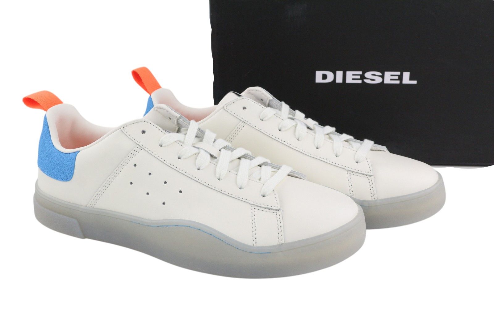 Diesel S-CLEVER LOW EU45 White Leather Laced Almond Toe 40835 Size US 12 / EU 45 - 1 Thumbnail