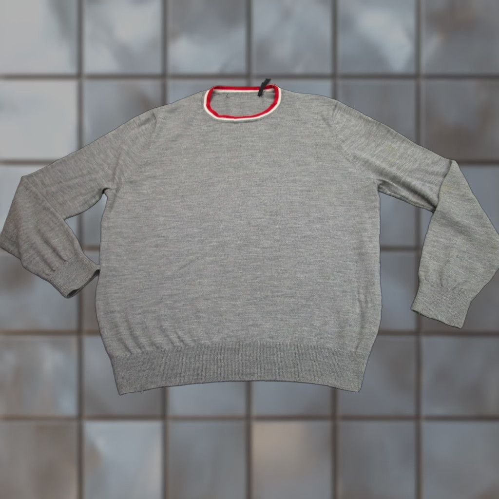 Vintage VINTAGE not applicable, so start with Main Selling Point OR Brand: REDVANLY Sweater Mens XL Gray 100% Merino Wool Crewneck Lightweight Pullover Size US XL / EU 56 / 4 - 1 Thumbnail