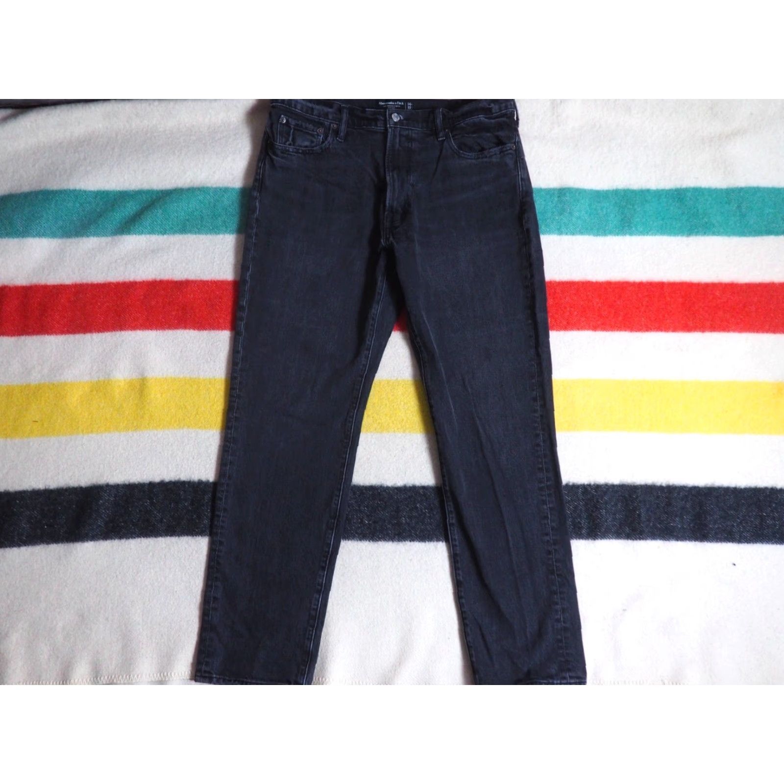 Abercrombie & Fitch VINTAGE Abercrombie & Fitch Denim Jeans Pants 36x32 Black Straight Stretch Logo Men Jeans Size US 36 / EU 52 - 2 Thumbnail