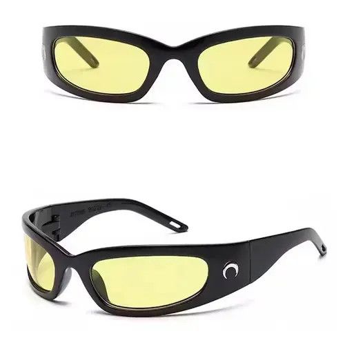 Jewelry Kurt Cobain Futuristic Sunglasses Hip Hop Grunge Y2K Yellow Size ONE SIZE - 3 Thumbnail