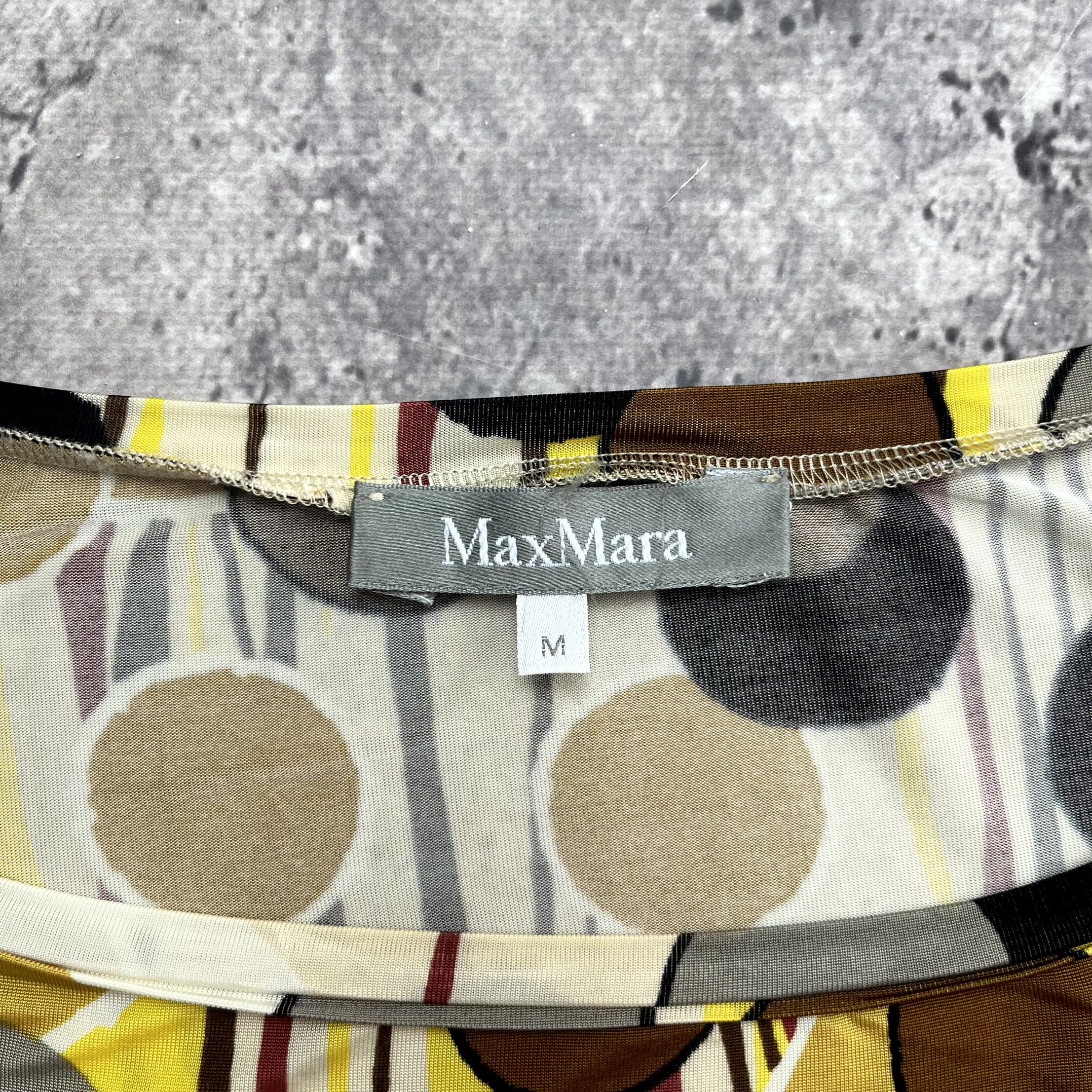 Max Mara MaxMara Abstract Polka Dot Yellow Top Blouse Size M Size M / US 6-8 / IT 42-44 - 5 Thumbnail