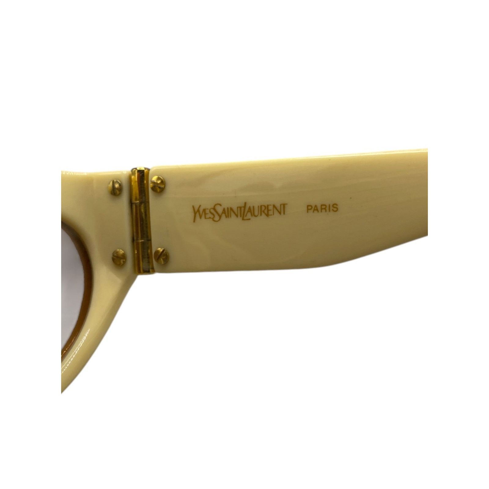 Yves Saint Laurent Ivory and Tortoise Flat Top Sunglasses Size ONE SIZE - 7 Thumbnail