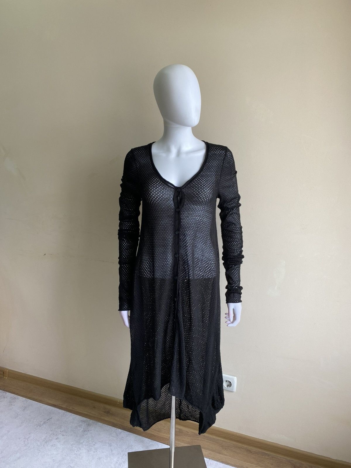 Rundholz Rundholz Black Label Avant Garde Mesh Button Up Midi Dress Size XS / US 0-2 / IT 36-38 - 2 Thumbnail