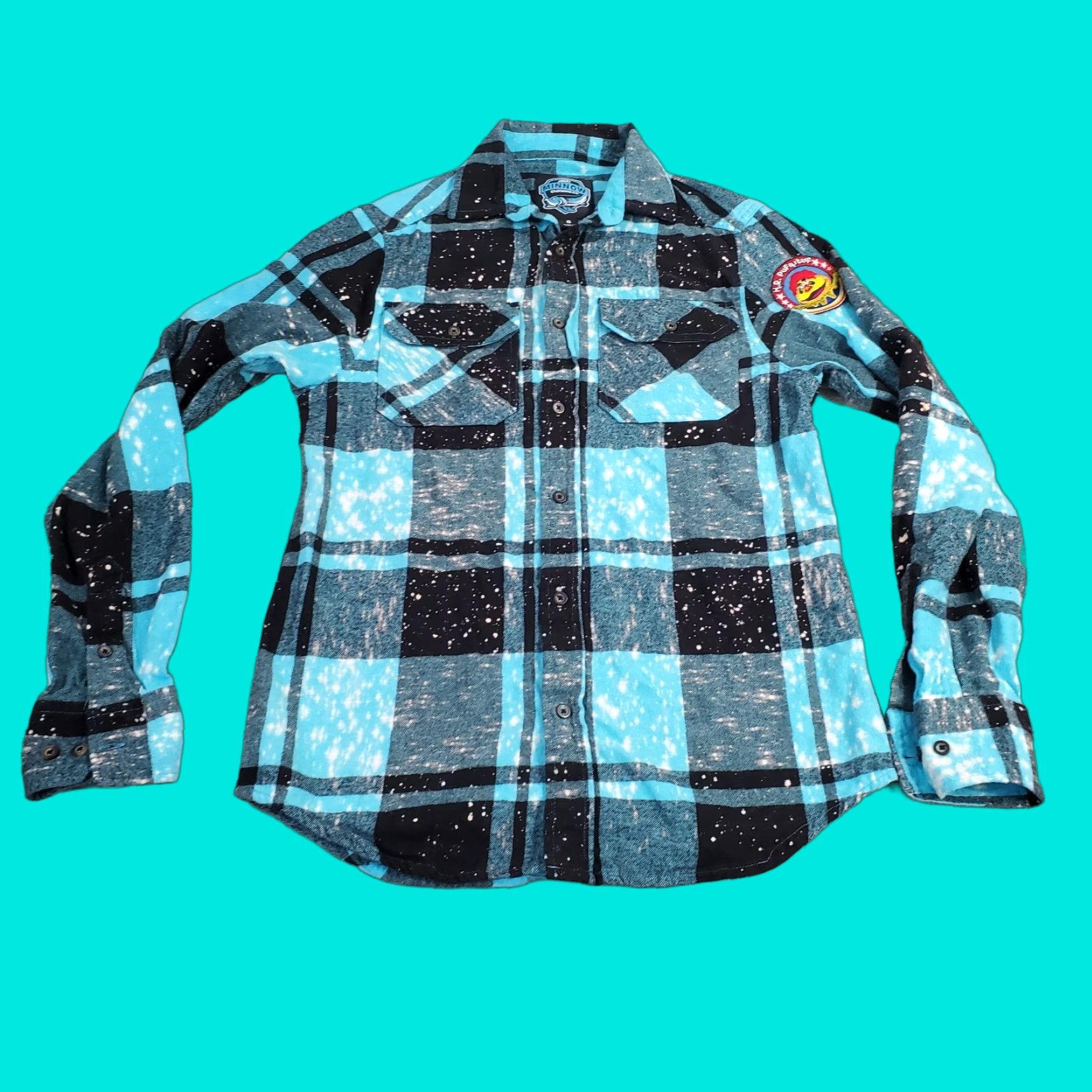 Vintage Angry Minnow Flannel Shirt Mens Small Blue Black Button Up Plaid Cotton Casual Outdoor Button-Down Mens S Blues Size US S / EU 44-46 / 1 - 1 Thumbnail