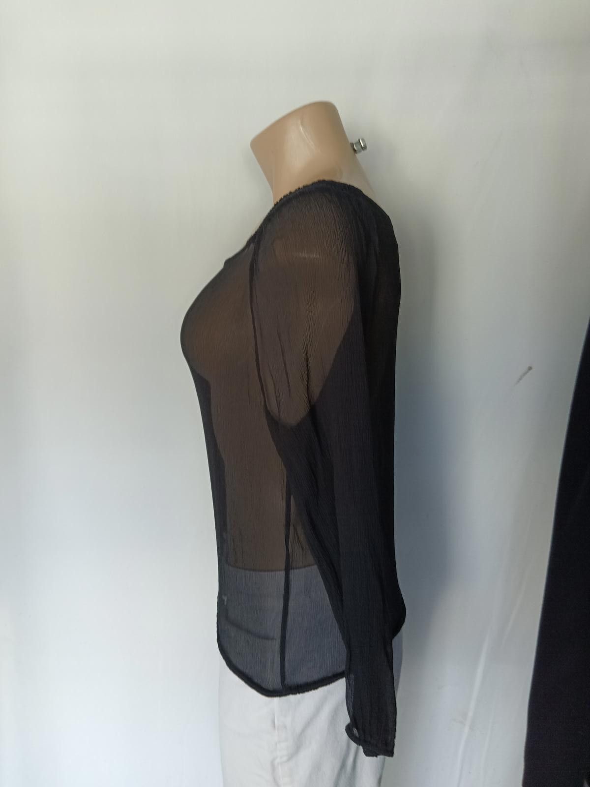Designer Valerie Sheer Black Long Sleeve Top Size M / US 6-8 / IT 42-44 - 2 Thumbnail