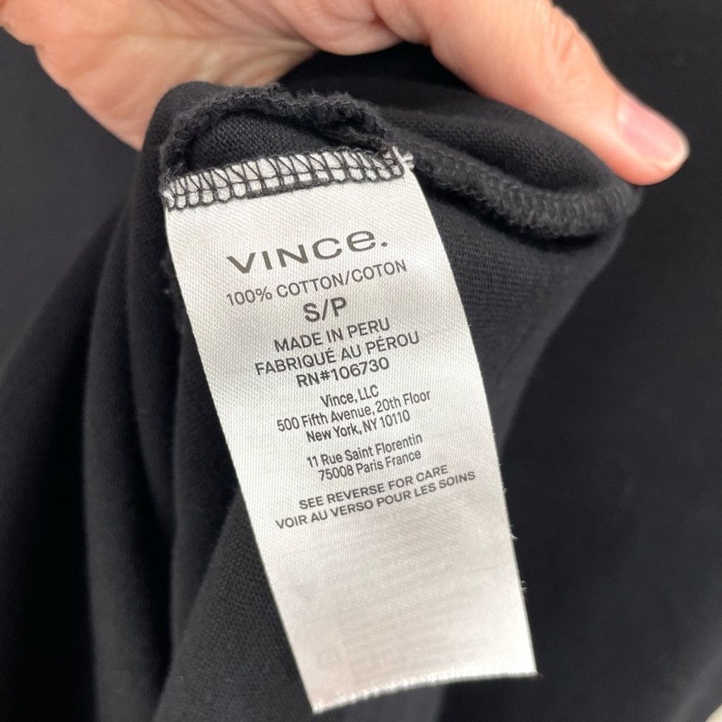 Vince Vince Jet Black Side Tie Cotton T-Shirt Dress Size S Size S / US 4 / IT 40 - 7 Thumbnail