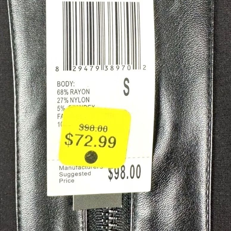 Vintage Chelsea Theodore Jacket Womens Small Black Faux Leather Trim Full Zip Coat Size S / US 4 / IT 40 - 2 Thumbnail
