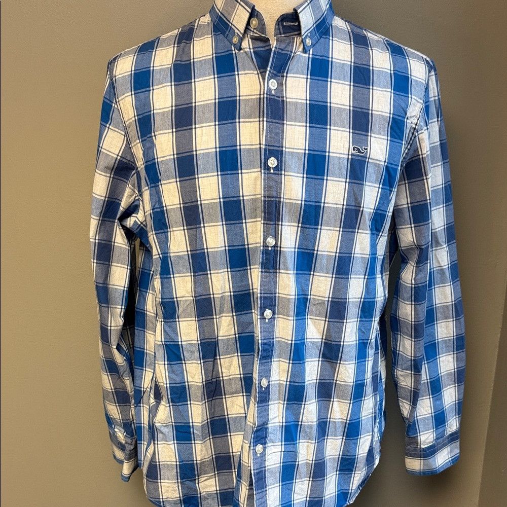 Vineyard Vines Vineyard Vines Slim Fit Whale Shirt L Blue White Plaid 100% Size US L / EU 52-54 / 3 - 1 Thumbnail