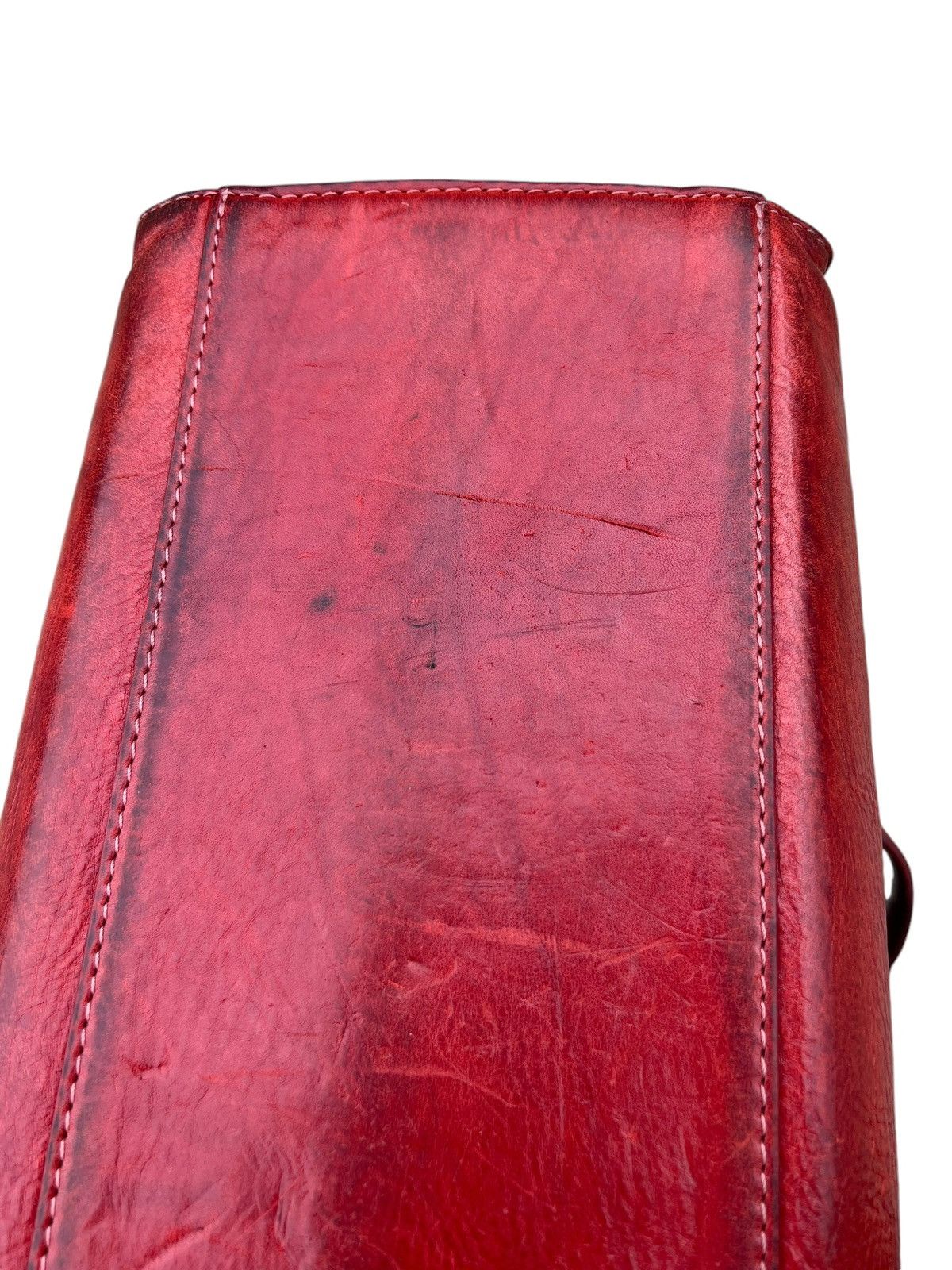 Japanese Brand Vintage PICCINO Tokyo Stains Patina Leather Bag Size ONE SIZE - 17 Thumbnail