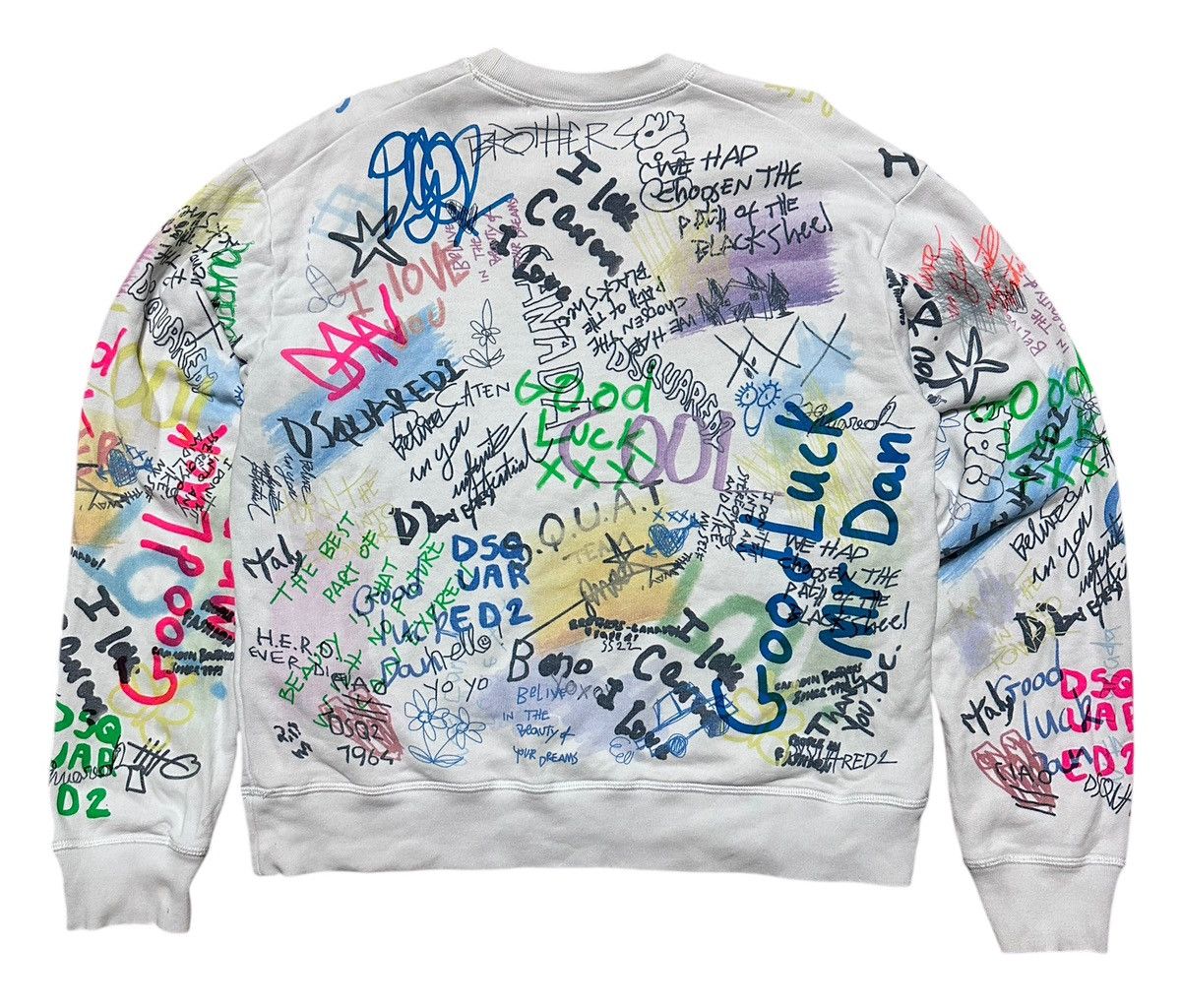 Dsquared2 × If Six Was Nine × Japanese Brand RARE ‼️ Dsquared Graffiti Logo Sweatshirts Size US XS / EU 42 / 0 - 4 Thumbnail