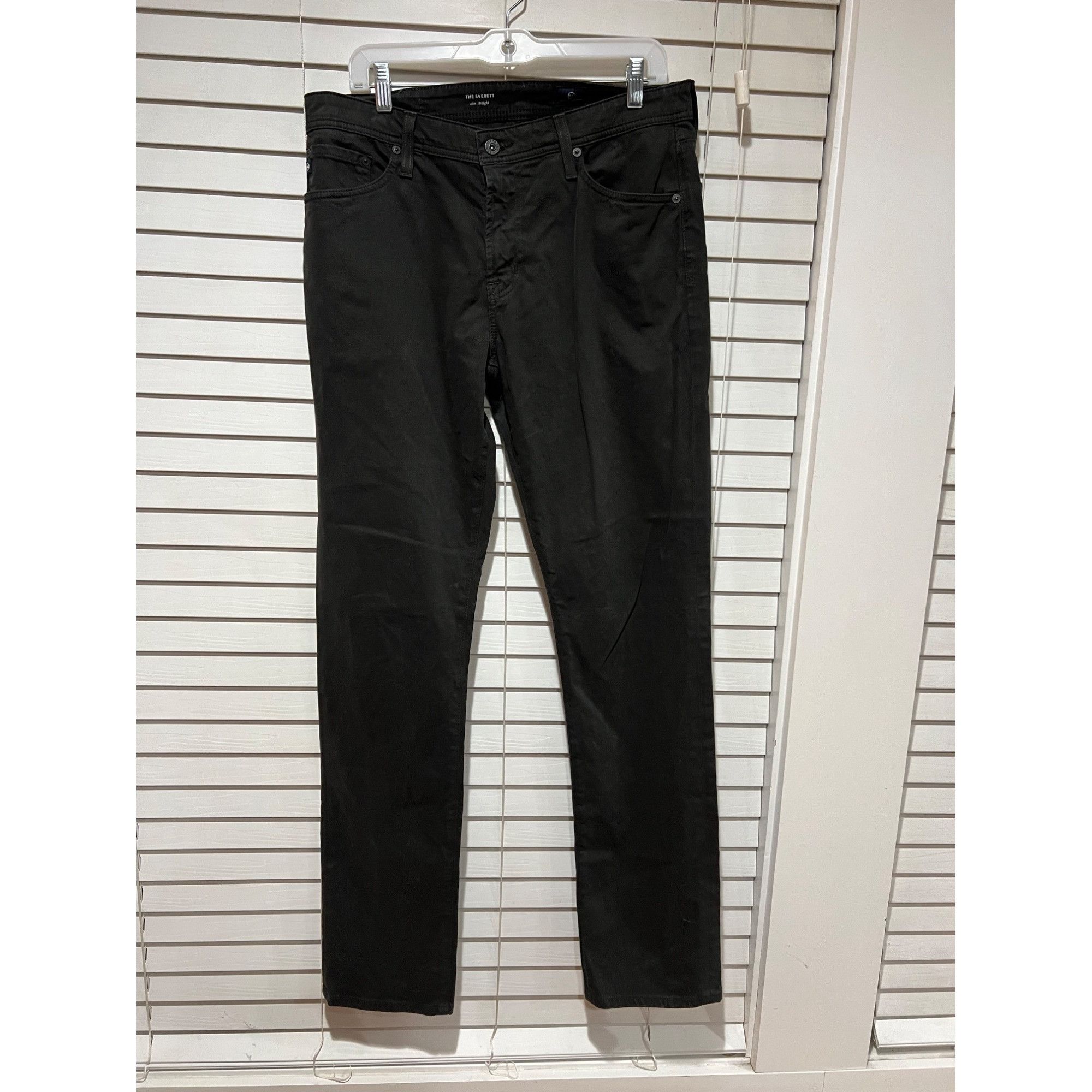 AG Adriano Goldschmied The Everett Slim Straight Black Pants