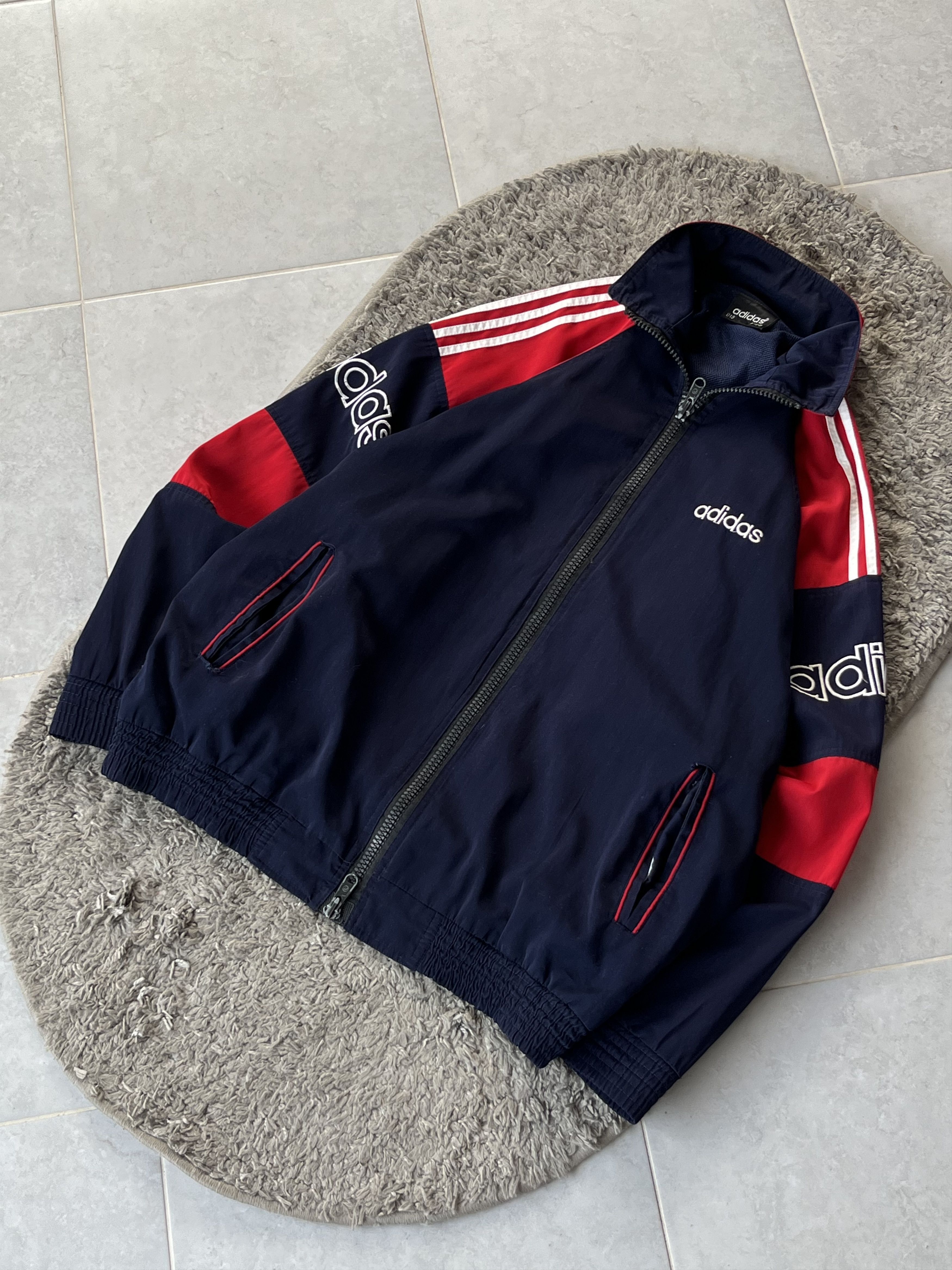 Adidas Vintage Nylon Jersey Jacket Adidas BIG LOGO Streetwear Size US XL / EU 56 / 4 - 2 Thumbnail