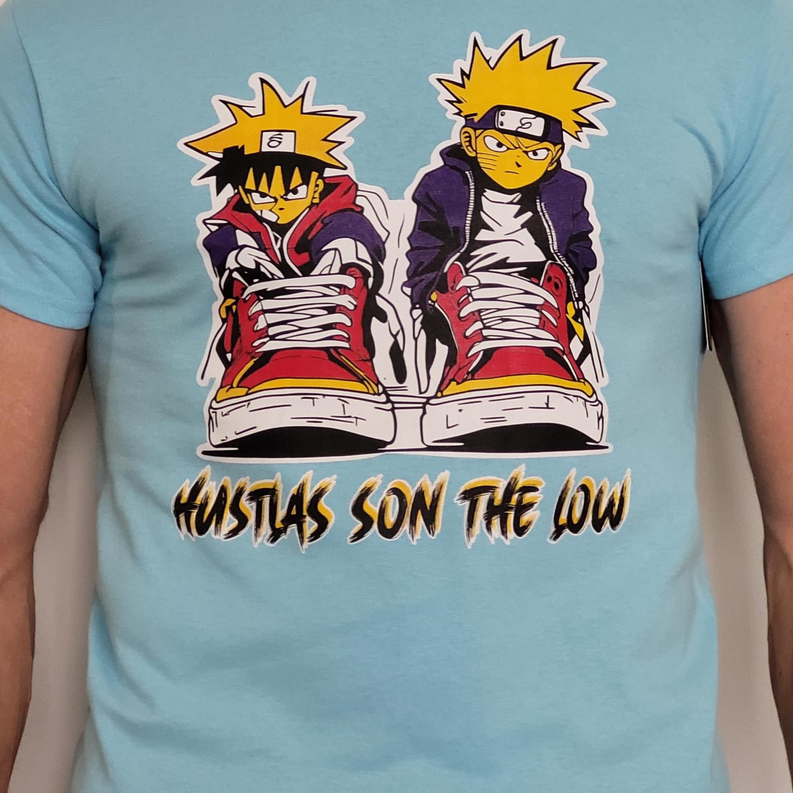 Other Hustlas Son The Low Men's Medium Anime Graphic T-Shirt Blue Size US M / EU 48-50 / 2 - 2 Thumbnail