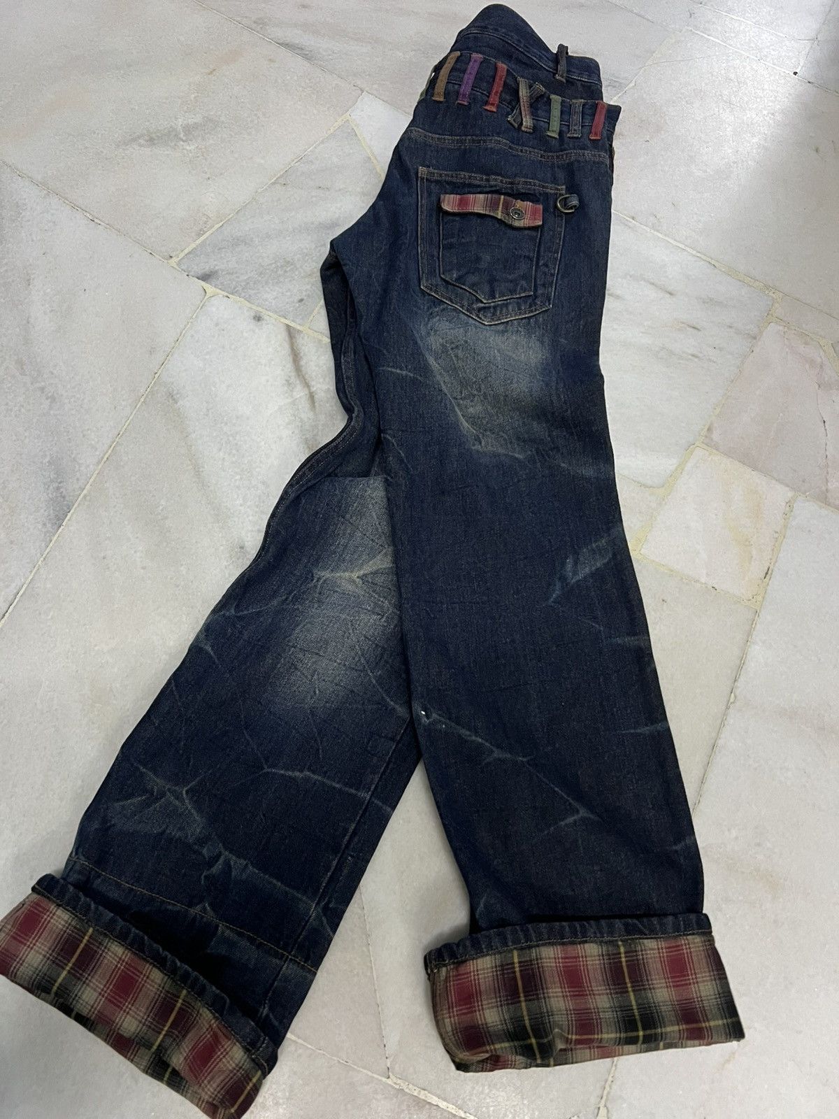 Japanese Brand 💥Double Waist💥Vintage 90’s Style Double Focus Mud Wash Jean Size US 33 - 17 Thumbnail