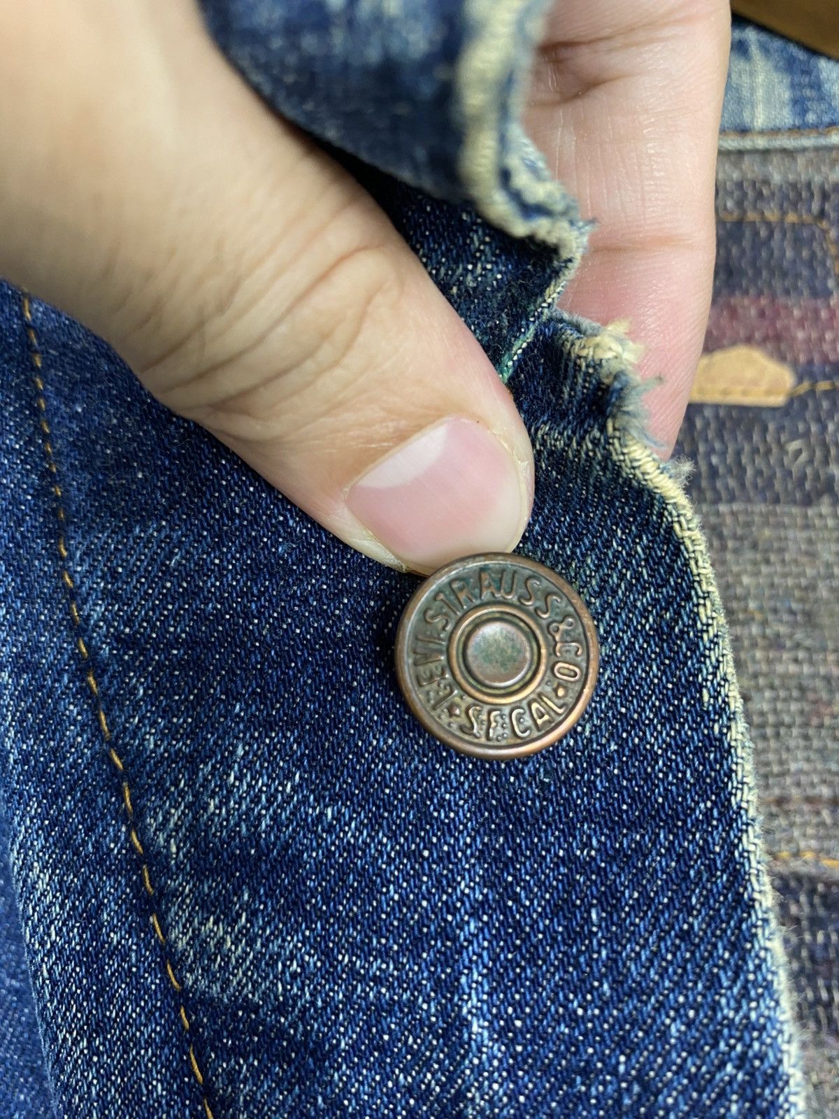 Levi's 1960S Distressed LEVI'S BIG E TYPE III BLANKET LINED TRUCKER Size US S / EU 44-46 / 1 - 9 Thumbnail