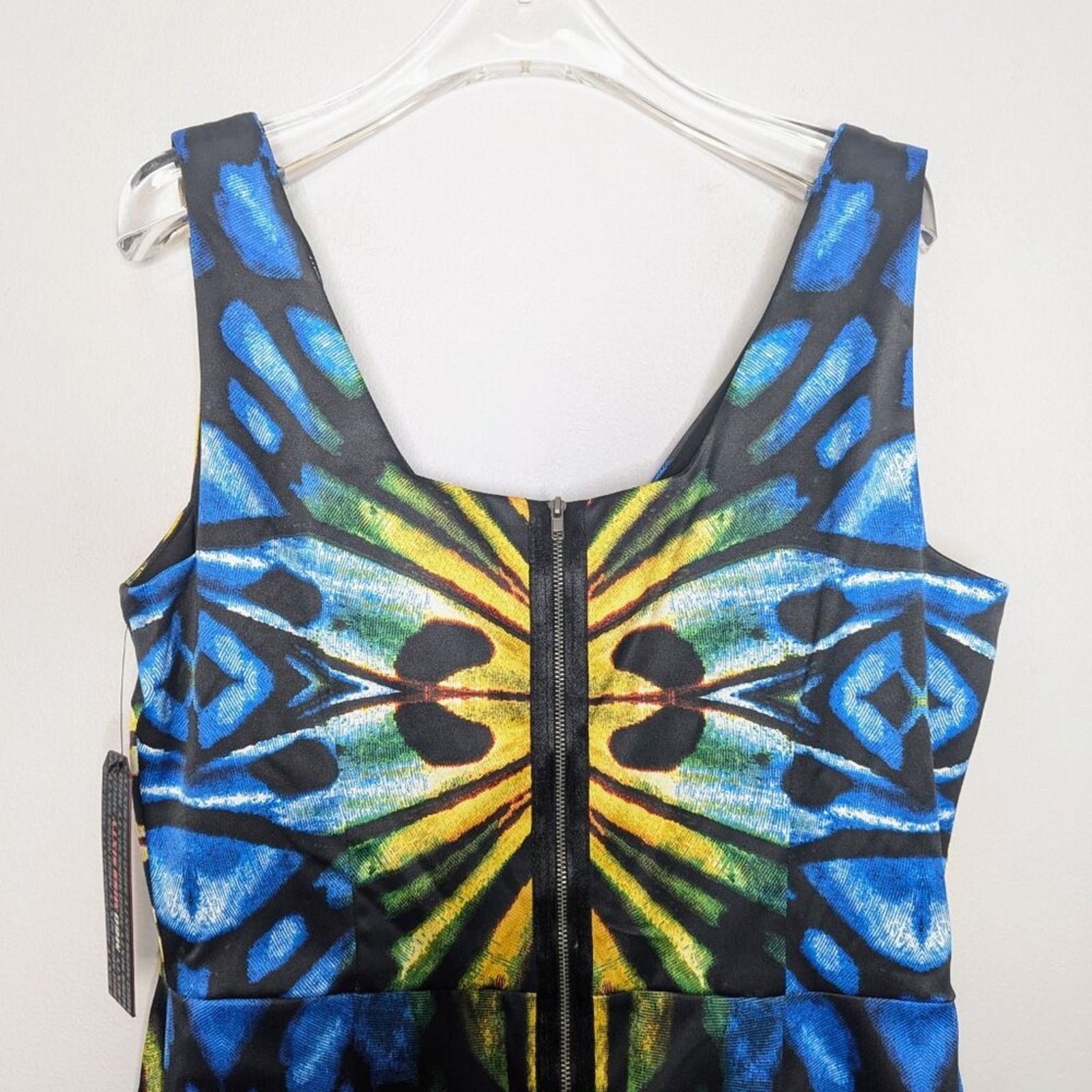 Miss Sixty Miss Sixty Vintage Y2K Blue Yellow Abstract Print Mini Dress Size XL / US 12-14 / IT 48-50 - 8 Thumbnail