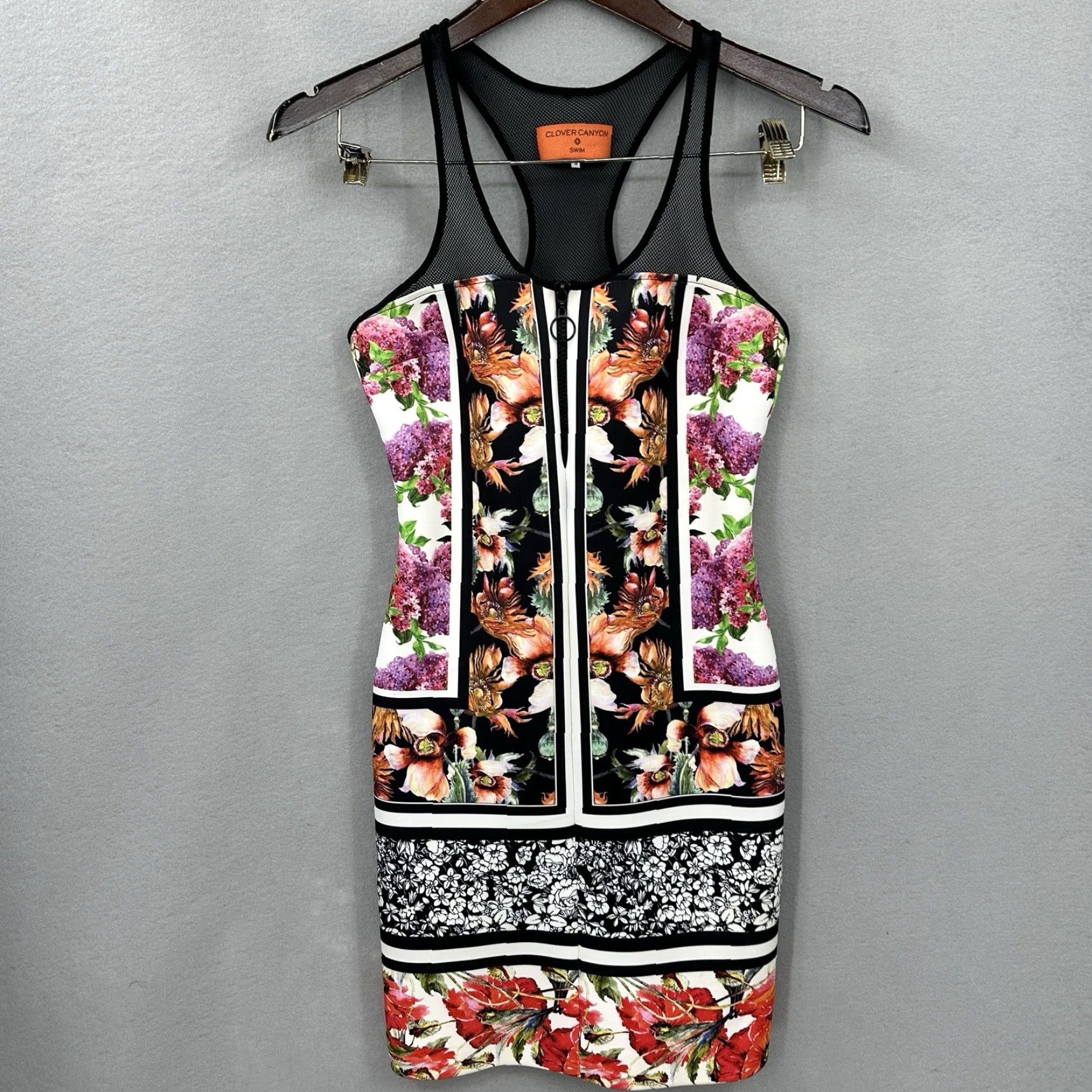 Clover Canyon Clover Canyon Scuba Dress Cover Up Women S Neoprene Floral Bodycon Zip Quiet Dress Size S / US 4 / IT 40 - 4 Thumbnail