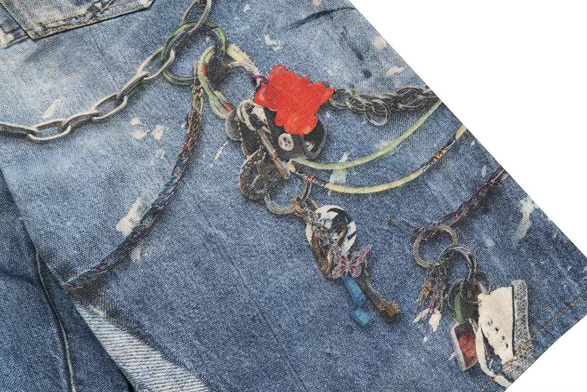 Other Streetwear Printed Patchwork Baggy Loose Wide Leg Shorts Size US 33 - 8 Thumbnail