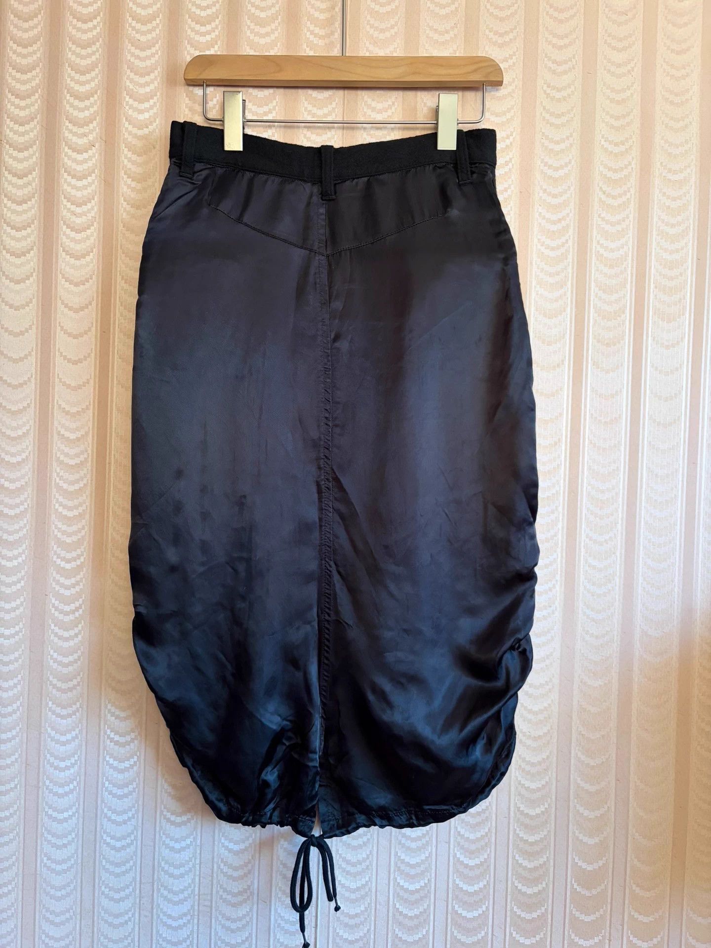 Yohji Yamamoto Yohji Yamamoto Vintage Black Paneled Wool Nylon Skirt Size 36" / US 14 / IT 50 - 3 Thumbnail
