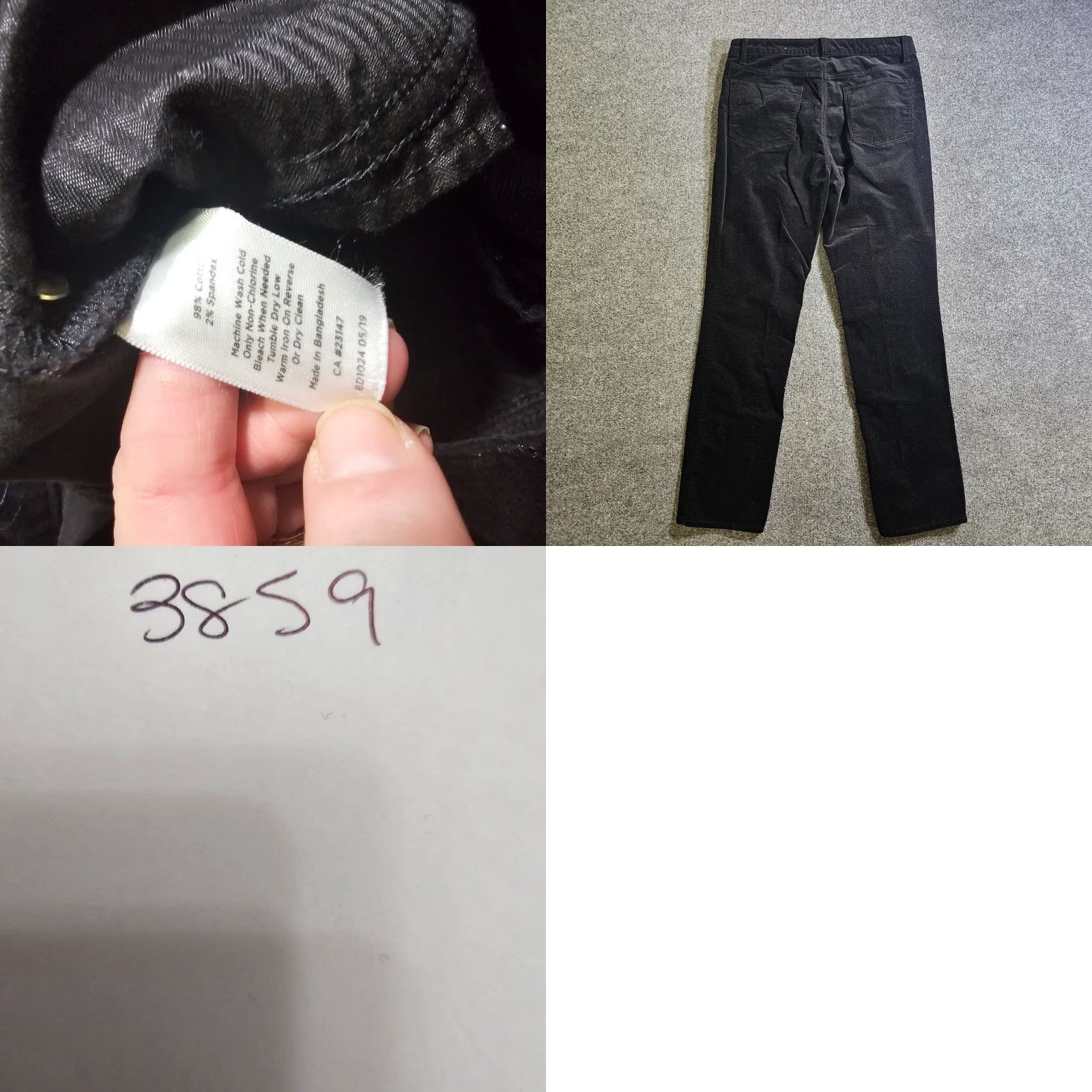 Talbots Talbots Pants Womens 12 Black Velour High Waist Straight Leg Stretch Casual Career Pants Size 24" / US 00 / IT 34 - 8 Thumbnail
