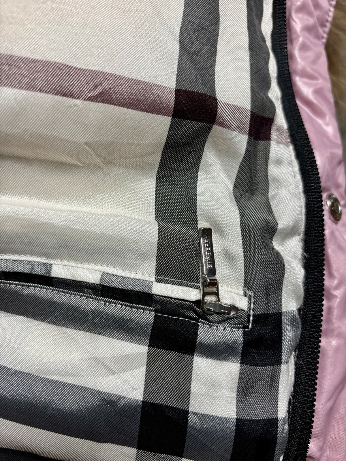 Burberry Burberry puffer fur jacket black label pink made in Japan