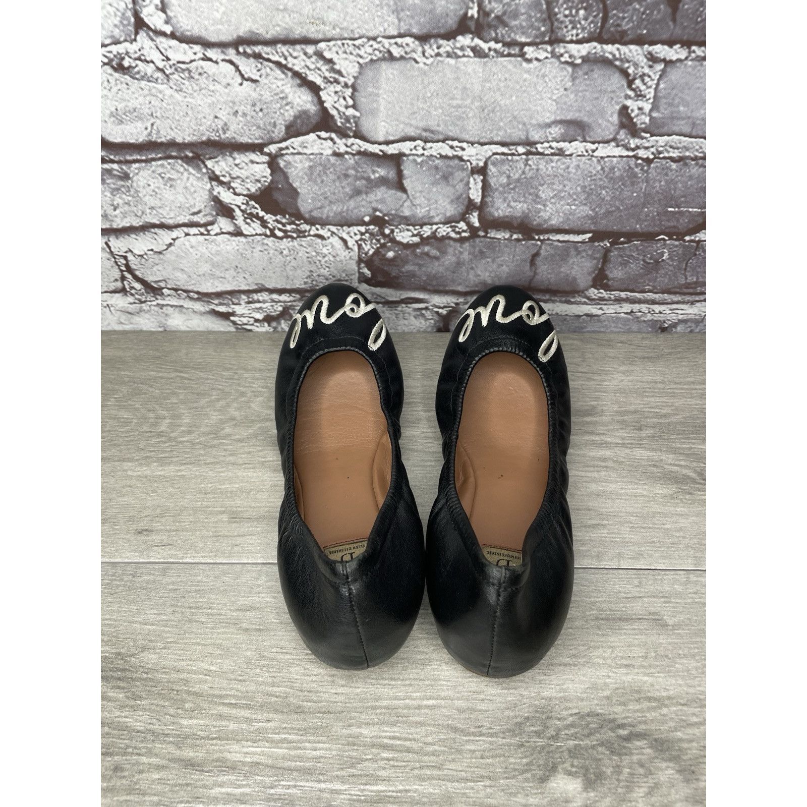 Other Ellen Degeneres ED Love Black Leather Ballerina Flats Shoes Size US 6 / IT 36 - 5 Thumbnail