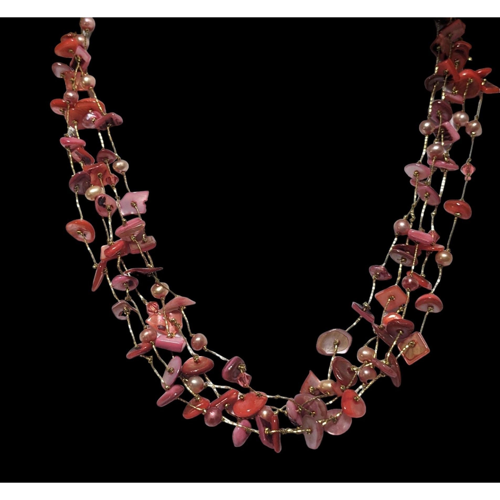 Other Multi-Strand Pink Shell Chip And Pearl Necklace Size ONE SIZE - 2 Thumbnail