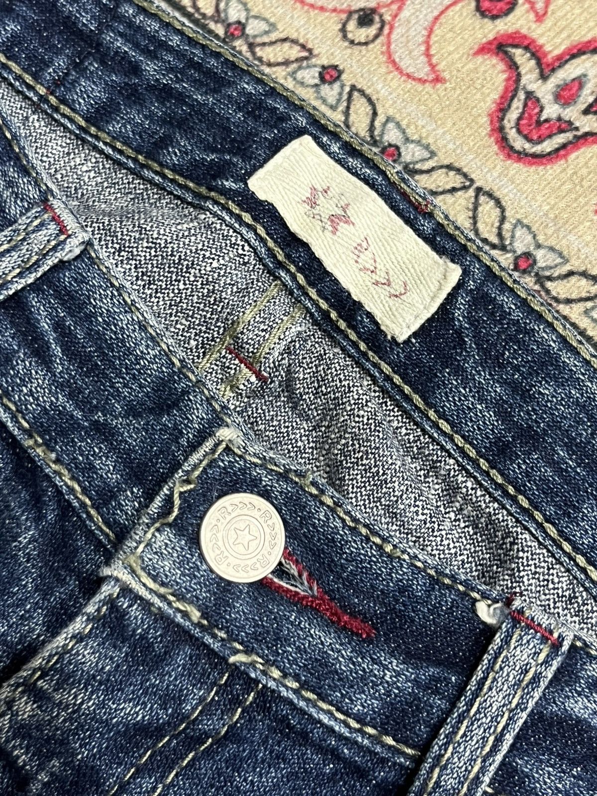 Vintage Vintage Japanese Brand Blue Whisker Washed Flare Jeans Size 30" / US 8 / IT 44 - 5 Thumbnail
