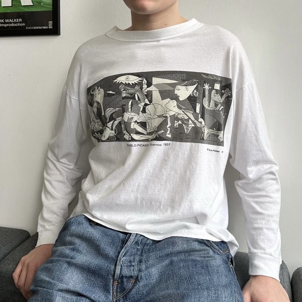 Vintage Vintage 90's Pablo Picasso - Guernica 1937 Anti War T-Shirt Size US M / EU 48-50 / 2 - 11 Thumbnail