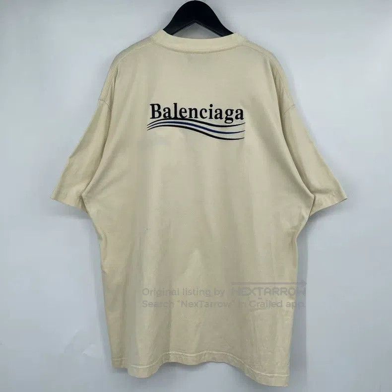 Balenciaga Balenciaga Beige Coke embroidery letter short-sleeve Size US S / EU 44-46 / 1 - 2 Thumbnail