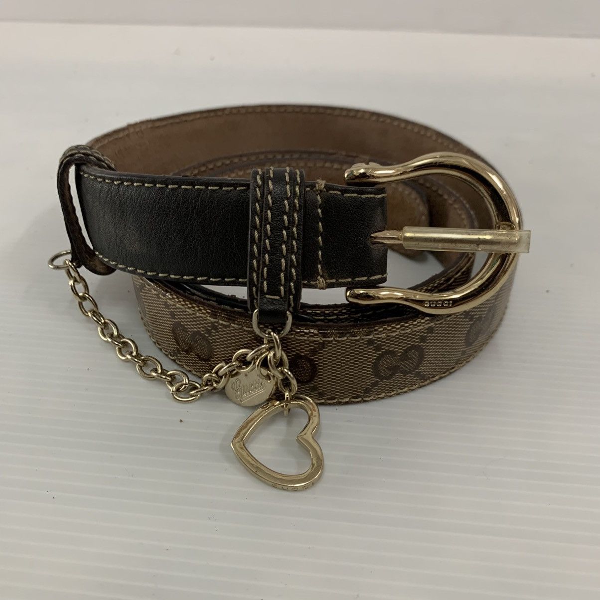 Gucci Authentic Gucci Monogram Leather Canvas Belts Size ONE SIZE - 1 Thumbnail
