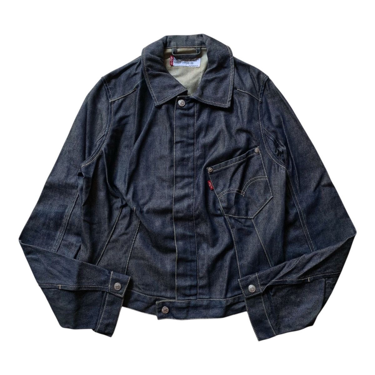 Levi's Vtg 90s Levi's Engineered Trucker Jeans Asymmetrical Size L / US 10 / IT 46 - 1 Thumbnail