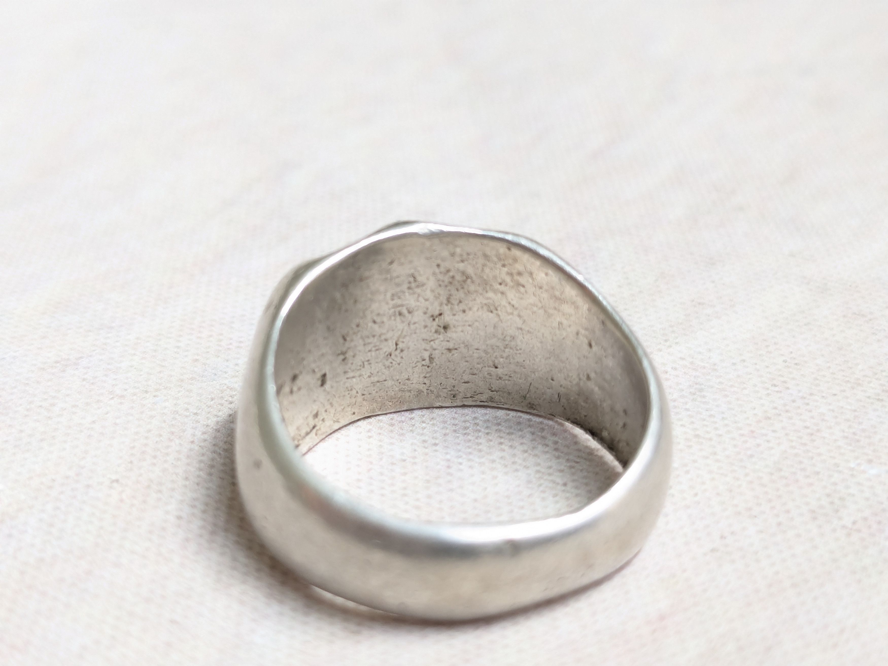 Jewelry × Vintage Vintage Sterling Silver Ring Green Turquoise 8 Native Size ONE SIZE - 8 Thumbnail